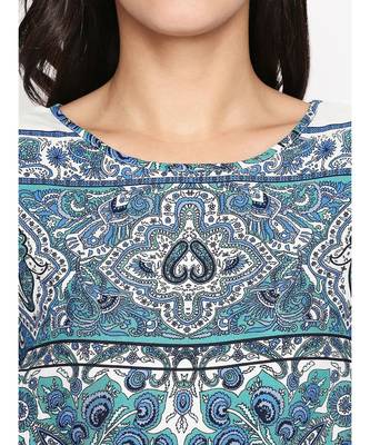 White printed Polyester Dress 5