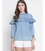 Blue plain Cotton Top