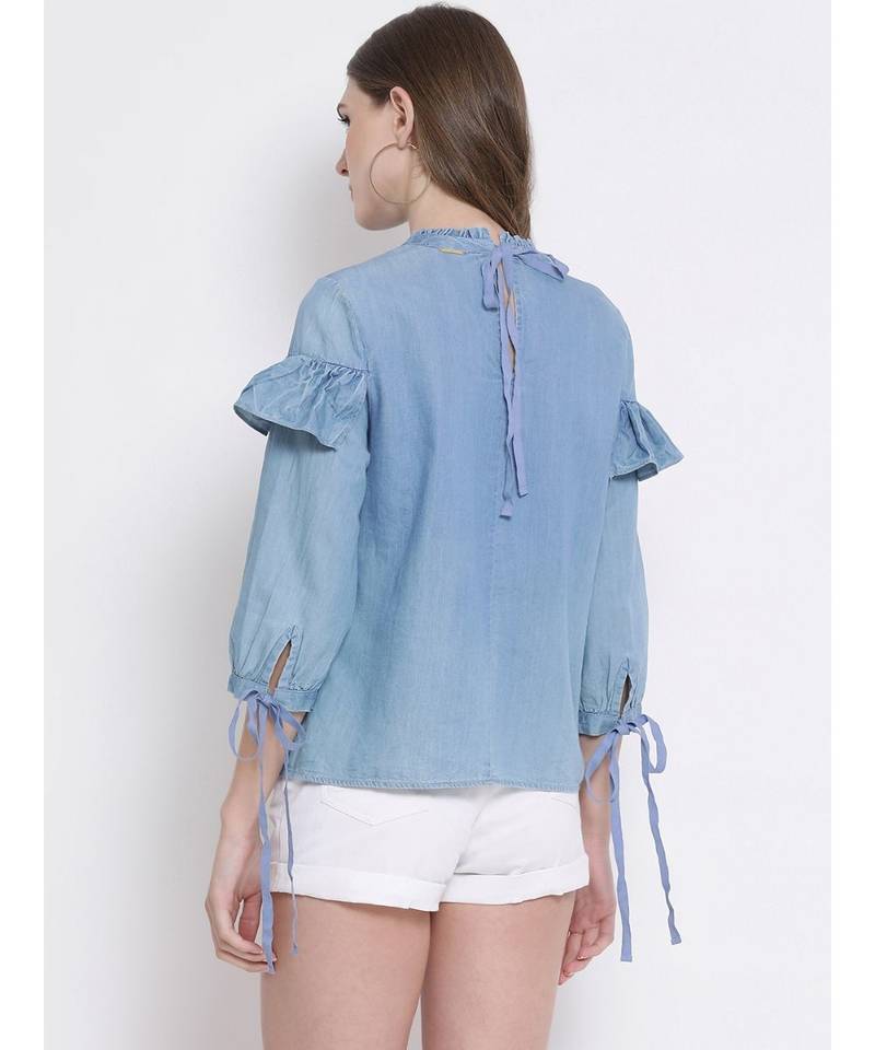 Blue plain Cotton Top