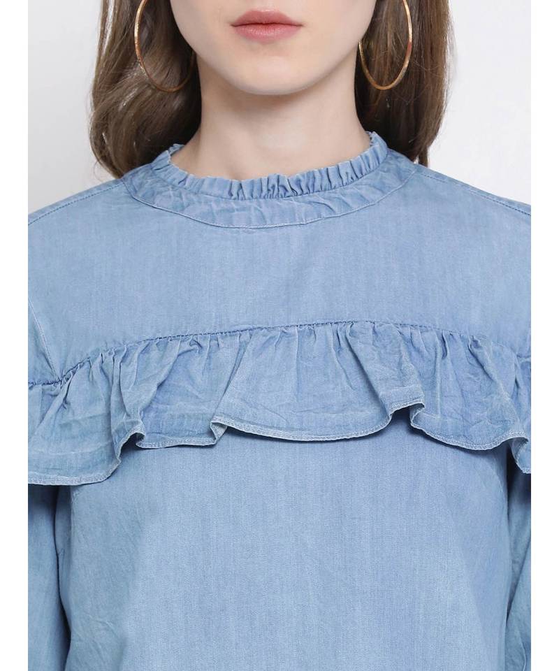 Blue plain Cotton Top