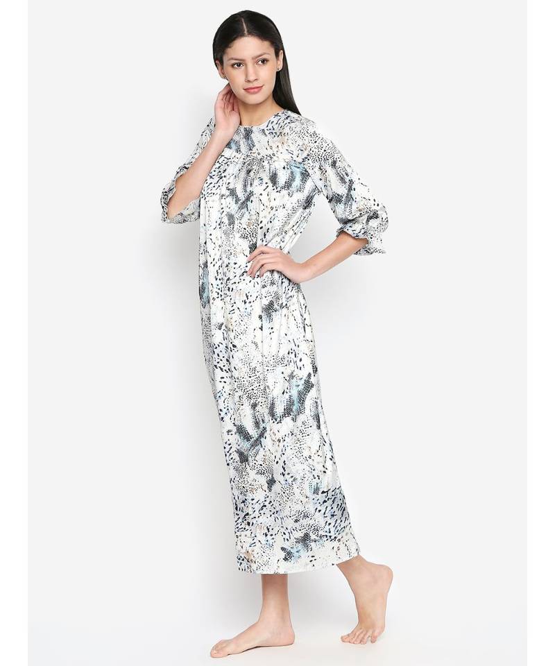 White printed POLYESTER Dress