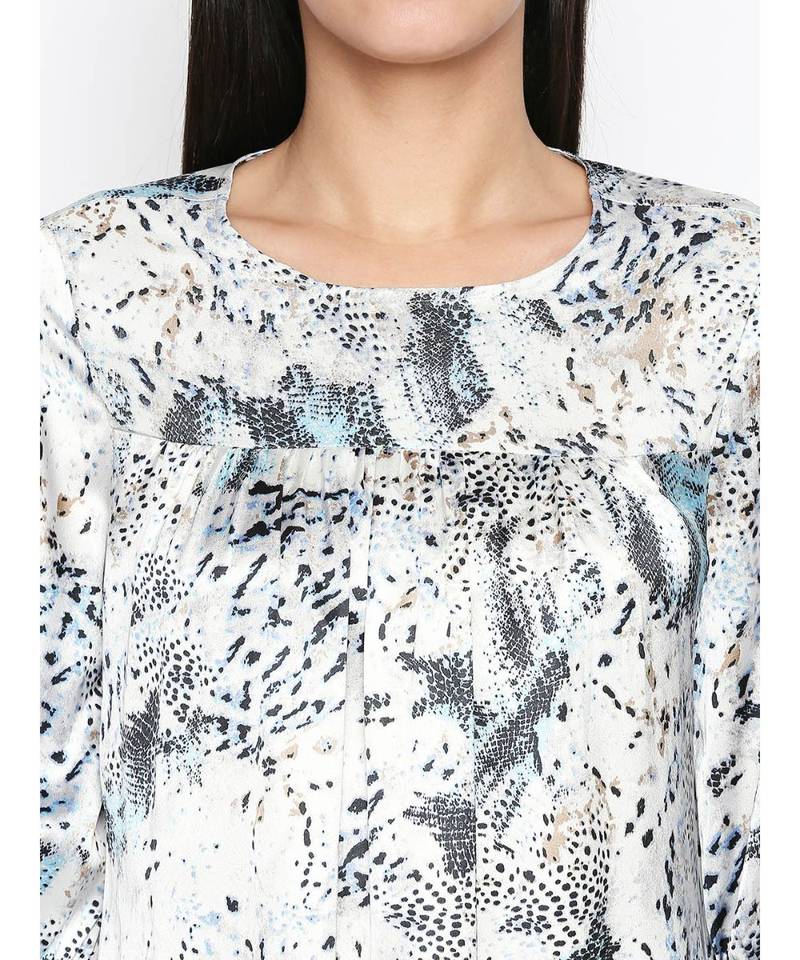 White printed POLYESTER Dress