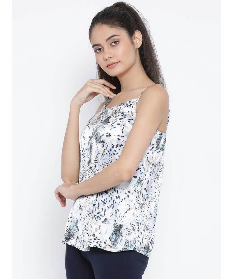 White plain Polyester Top