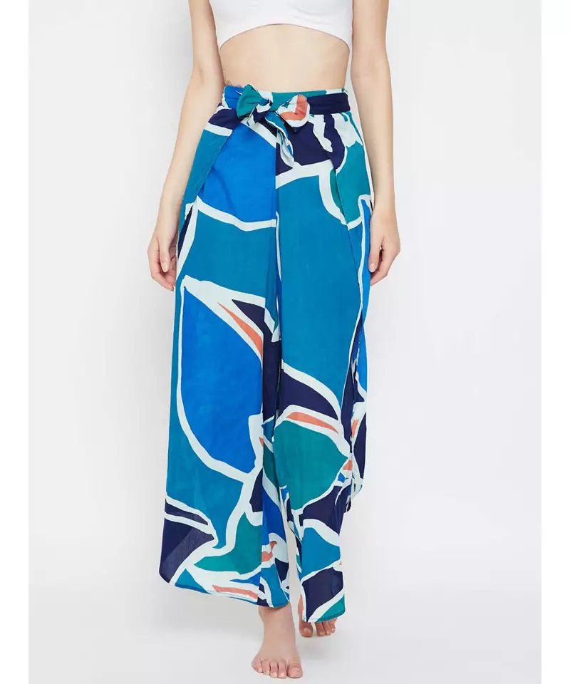 Blue printed Cotton Pant