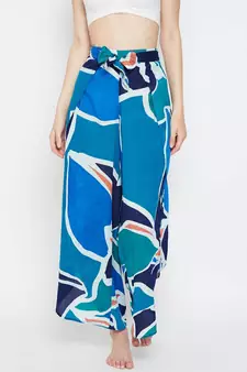 Blue printed Cotton Pant