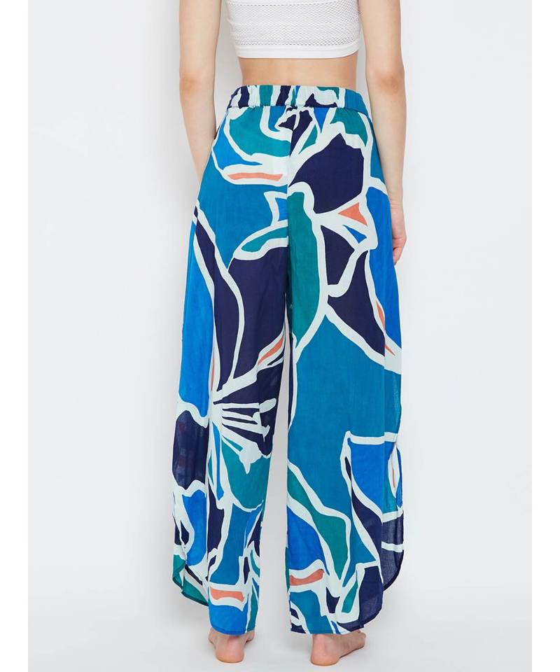 Blue printed Cotton Pant