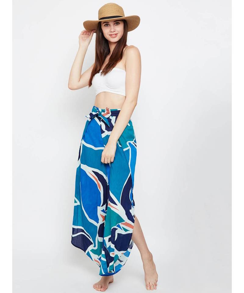 Blue printed Cotton Pant