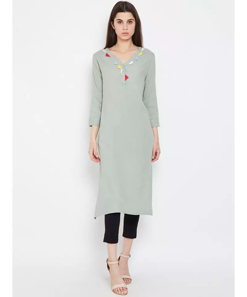 Grey plain Viscose Tunic