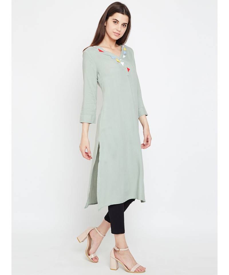 Grey plain Viscose Tunic