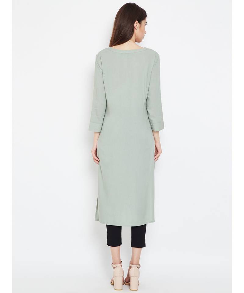 Grey plain Viscose Tunic