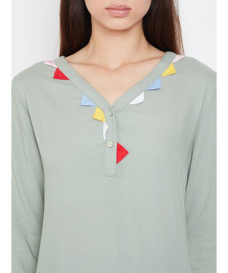 Grey plain Viscose Tunic