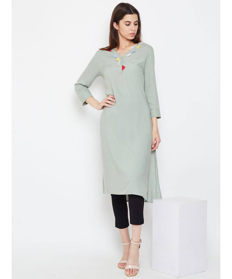 Grey plain Viscose Tunic