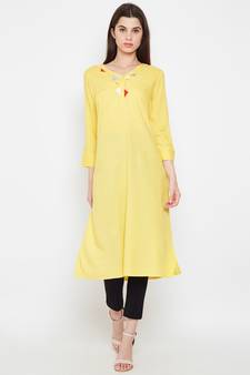 Yellow plain Viscose Tunic