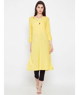 Yellow plain Viscose Tunic 1