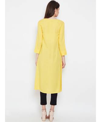 Yellow plain Viscose Tunic 4