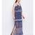 blue printed Polyester Dress