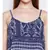 blue printed Polyester Dress