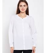 White plain POLYESTER Shirt