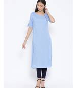 Blue plain Viscose Tunic