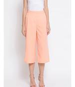 Peach plain Polyester Culottes