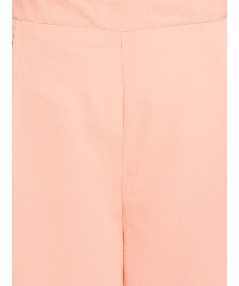 Peach plain Polyester Culottes