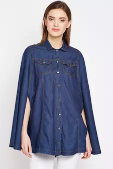 blue plain Cotton SHIRT