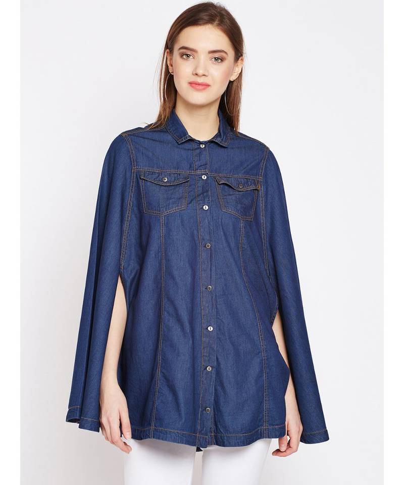 blue plain Cotton SHIRT