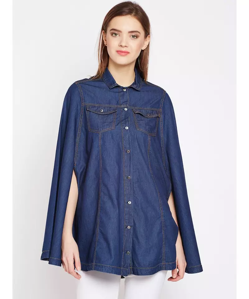 blue plain Cotton SHIRT
