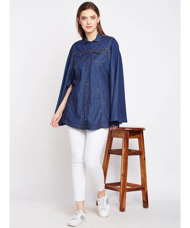 blue plain Cotton SHIRT
