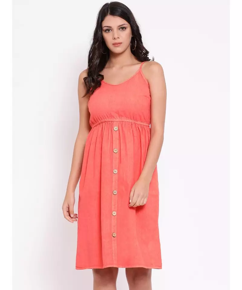 Multicolor plain Cotton Dress