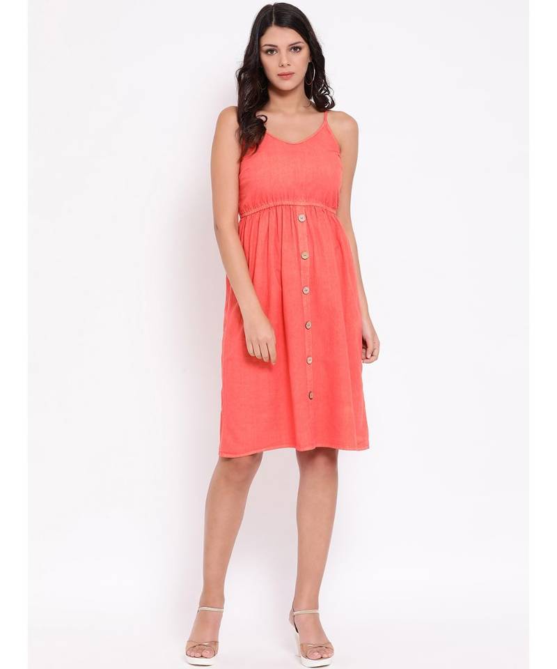 Multicolor plain Cotton Dress