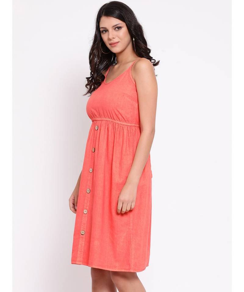 Multicolor plain Cotton Dress