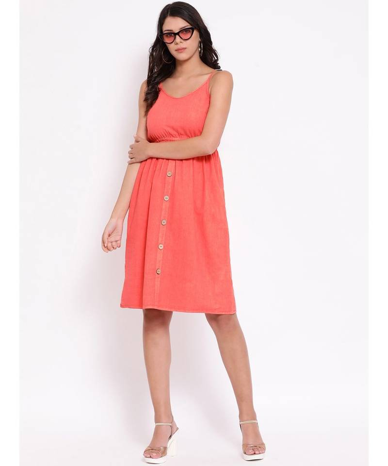 Multicolor plain Cotton Dress