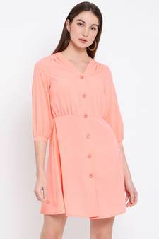 Multicolor plain Polyester Dress