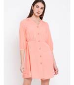 Multicolor plain Polyester Dress