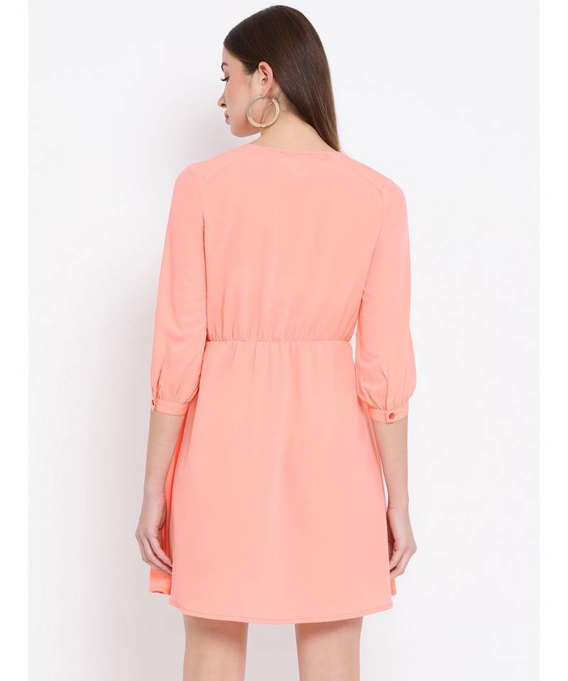 Multicolor plain Polyester Dress