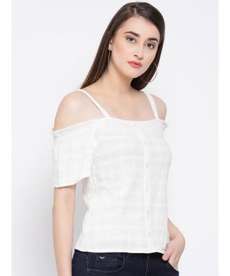 White plain Cotton Top 3
