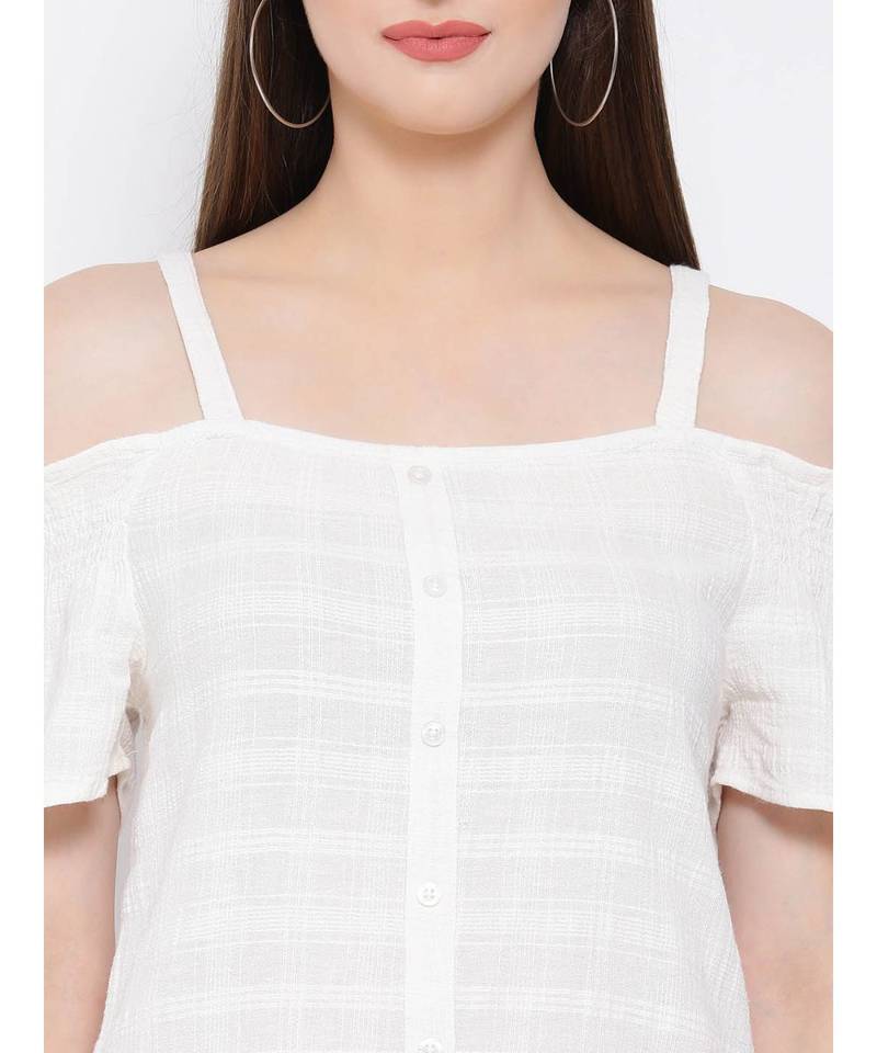 White plain Cotton Top
