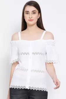White plain Cotton Top