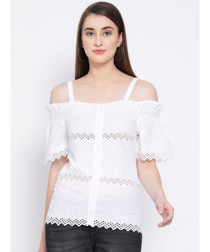 White plain Cotton Top