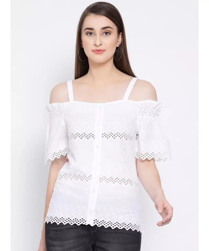 White plain Cotton Top