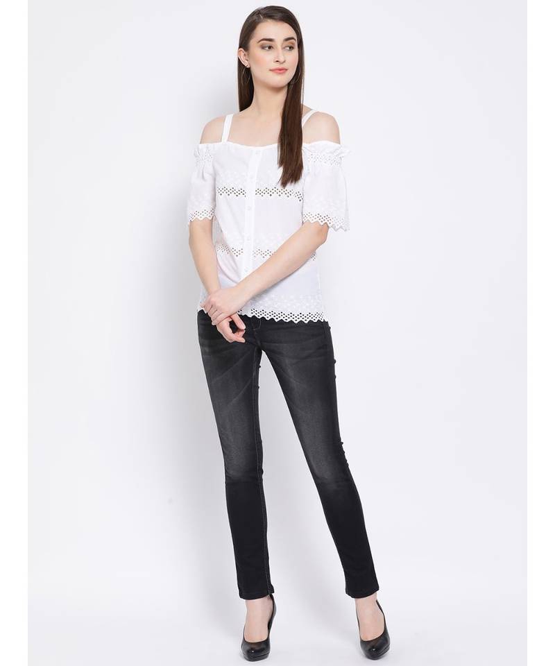 White plain Cotton Top