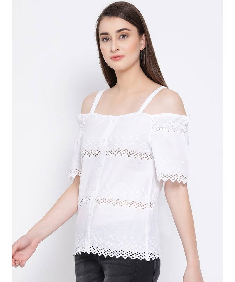 White plain Cotton Top