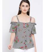 Grey printed VISCOSE Top