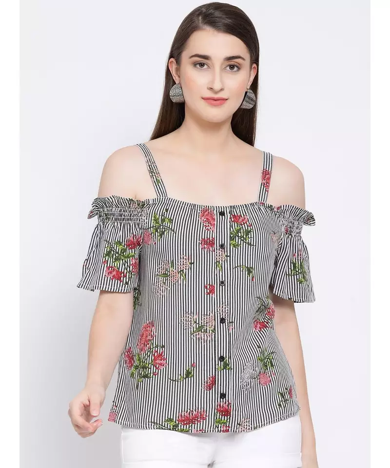 Grey printed VISCOSE Top