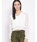 White plain Polyester Top