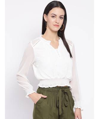 White plain Polyester Top 3