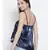 Blue printed Polyester Top