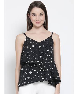 Black printed Cotton Top 1