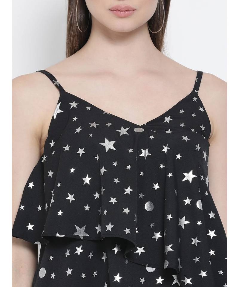 Black printed Cotton Top